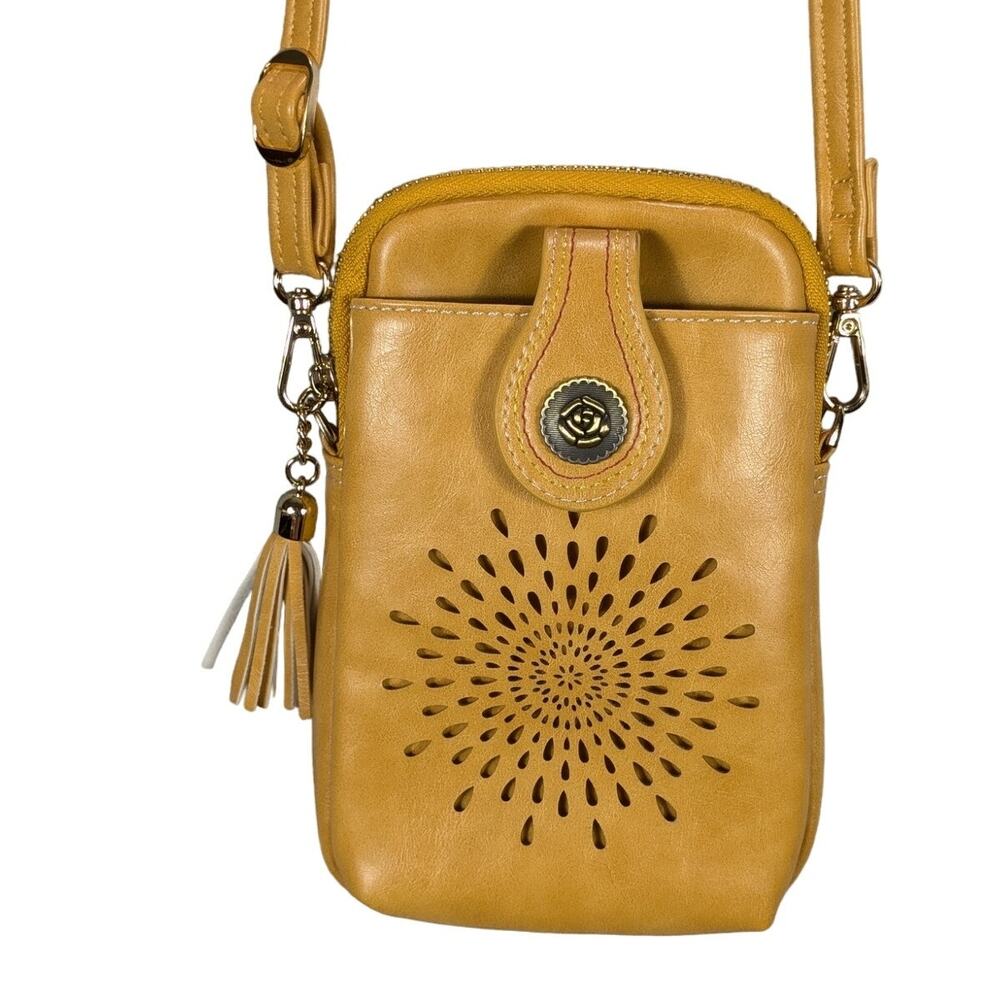 Aphison Mini Cell Phone Purse PU Leather Womens Small Lightweight Crossbody Bag